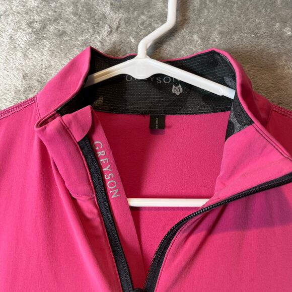 Greyson Golf Pullover Tate 1/4 Zip Size Medium Pink Athletic Moisture Wicking - Picture 3 of 8